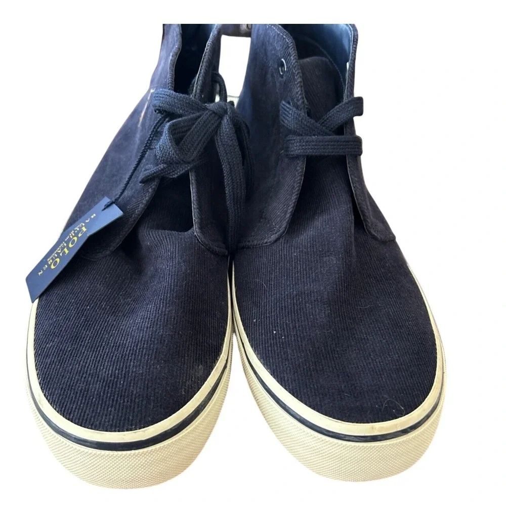 New W/Tag POLO RALPH LAUREN Suede Corduroy High‎ Top Sneakers Logo Sz. 10.5D